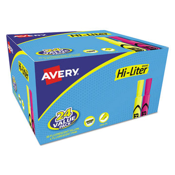 Avery® Hi-liter Desk-style Highlighter Value Pack, Assorted Ink Colors, Chisel Tip, Assorted Barrel Colors, 24-pack freeshipping - TVN Wholesale